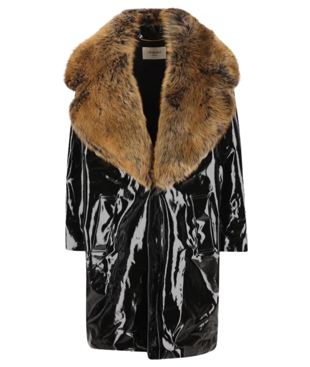 SAINT LAURENT Черное хлопковое пальто, фото 1