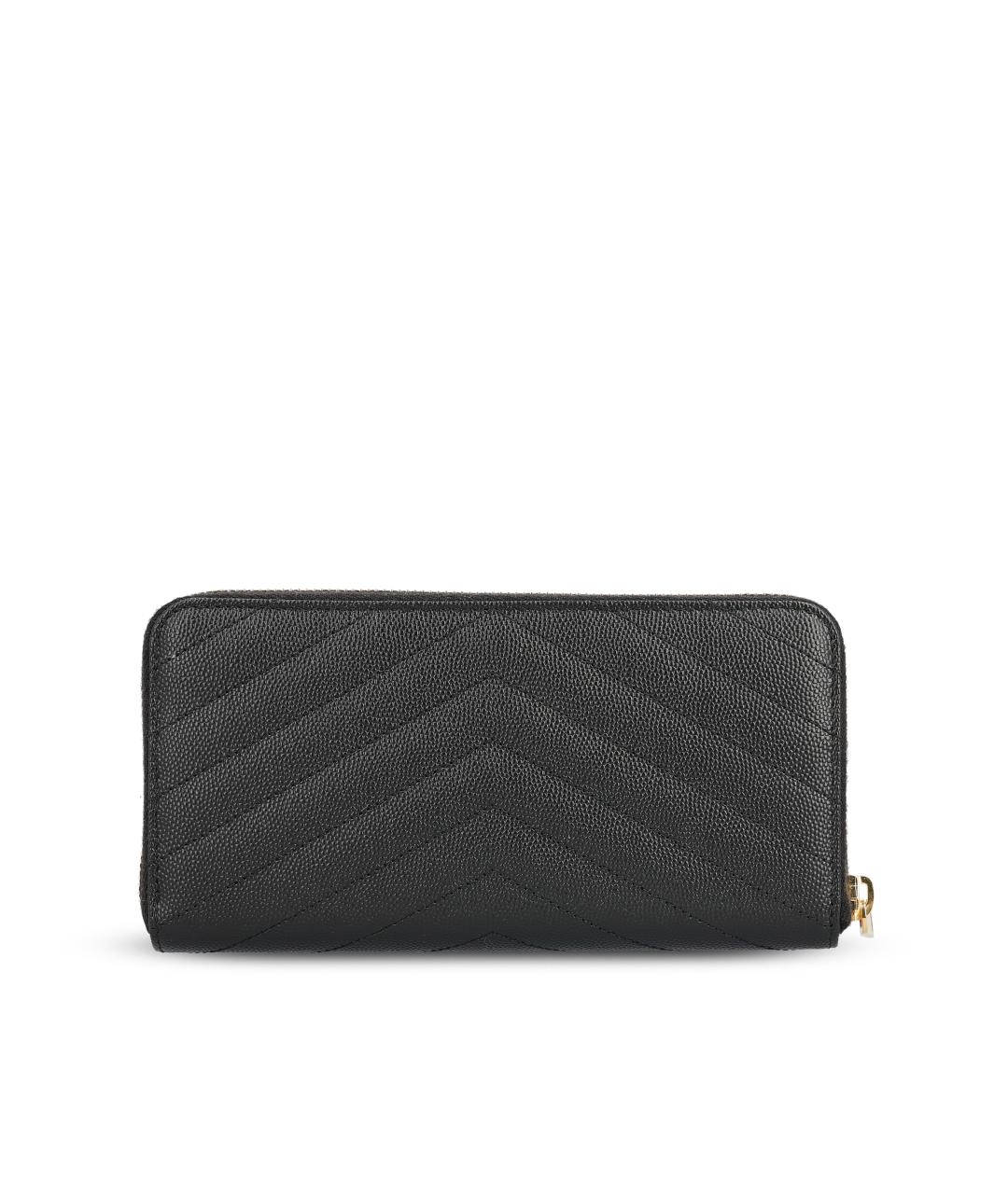 SAINT LAURENT Черный кожаный кошелек, фото 2