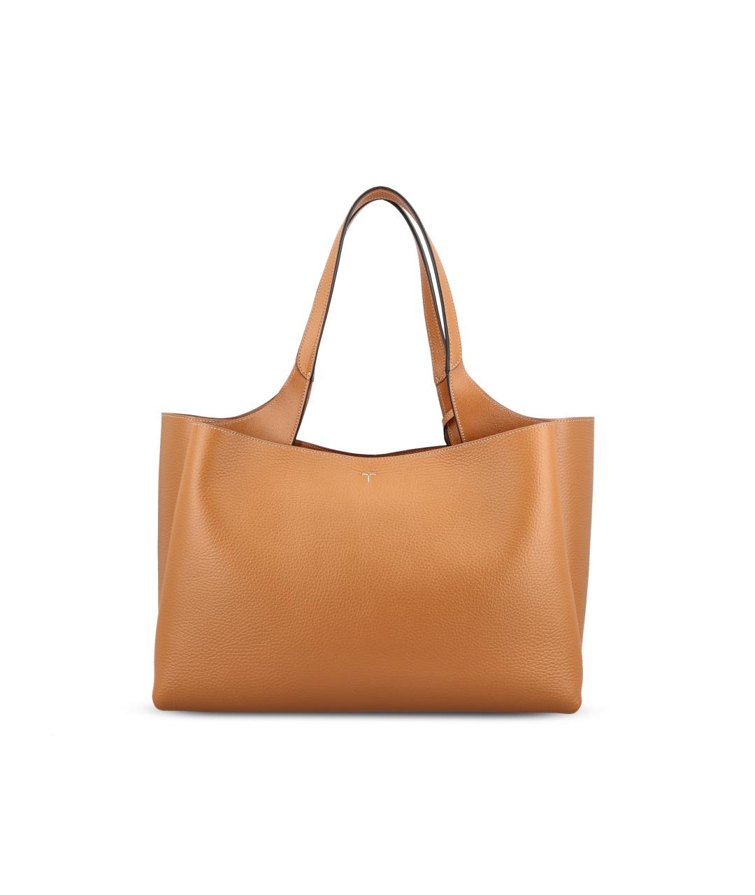 TOD'S Бежевая кожаная сумка тоут, фото 2