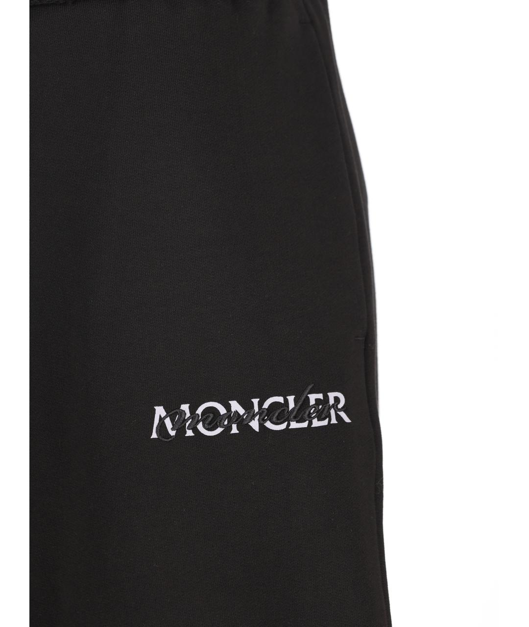 MONCLER Черные хлопковые спортивные брюки и шорты, фото 3