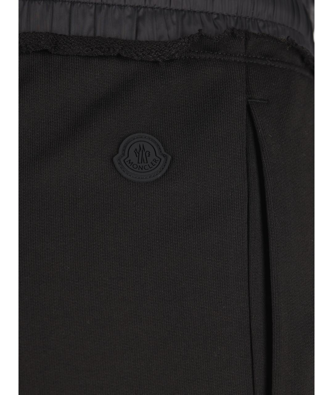 MONCLER Черные хлопковые спортивные брюки и шорты, фото 4