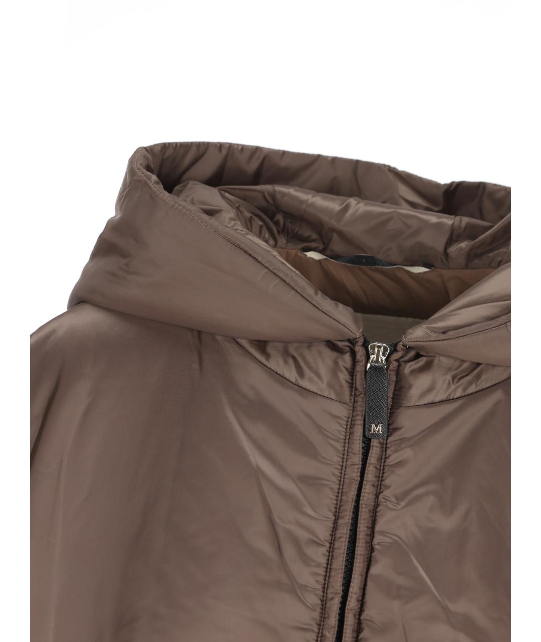 MAX MARA Коричневая полиэстеровая куртка, фото 4