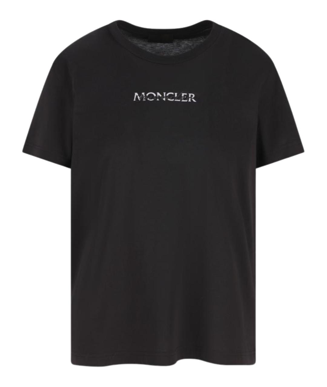 MONCLER Черная хлопковая футболка, фото 1