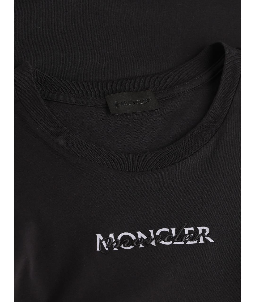 MONCLER Черная хлопковая футболка, фото 3