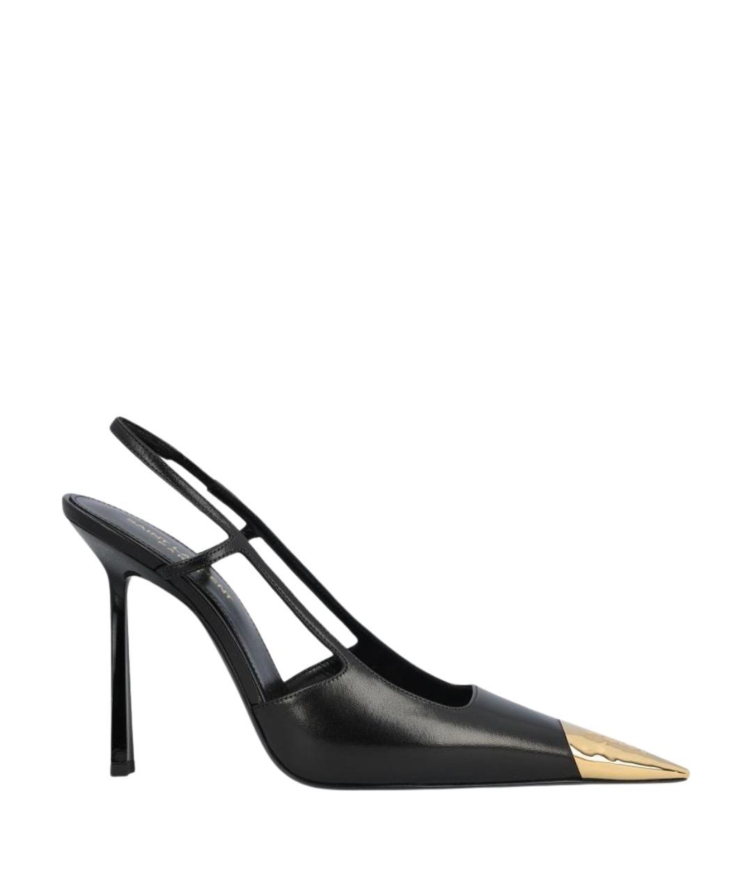 SAINT LAURENT Черные кожаные туфли, фото 1