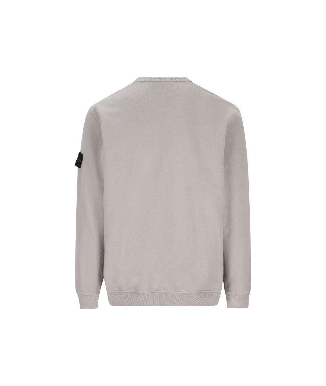 STONE ISLAND Серый хлопковый джемпер / свитер, фото 2
