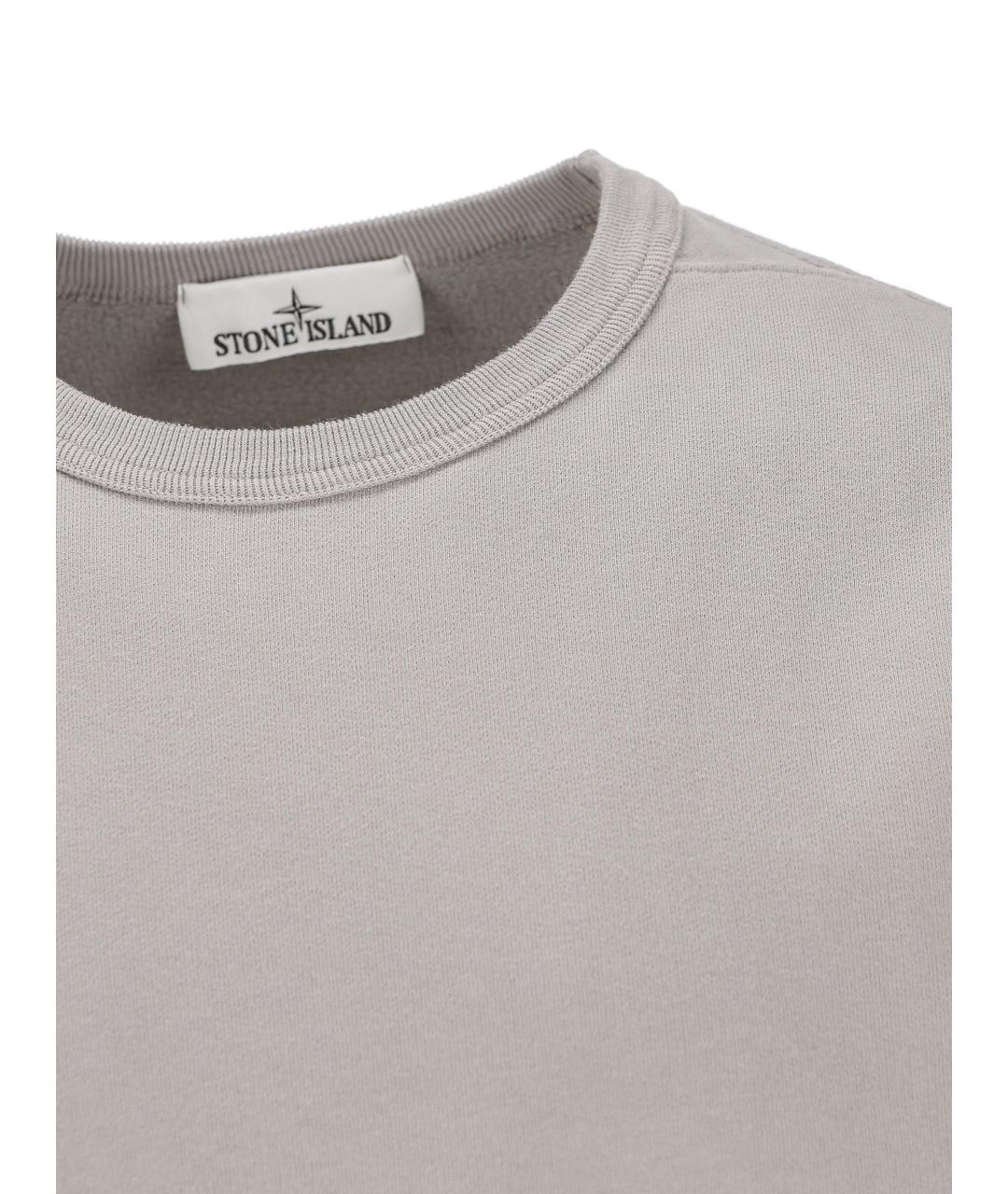 STONE ISLAND Серый хлопковый джемпер / свитер, фото 3