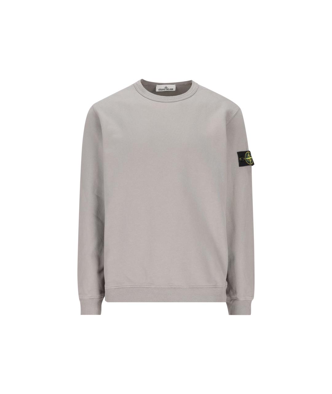 STONE ISLAND Серый хлопковый джемпер / свитер, фото 1