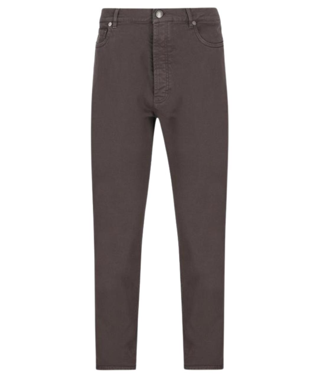 BRUNELLO CUCINELLI Коричневые хлопковые повседневные брюки, фото 1