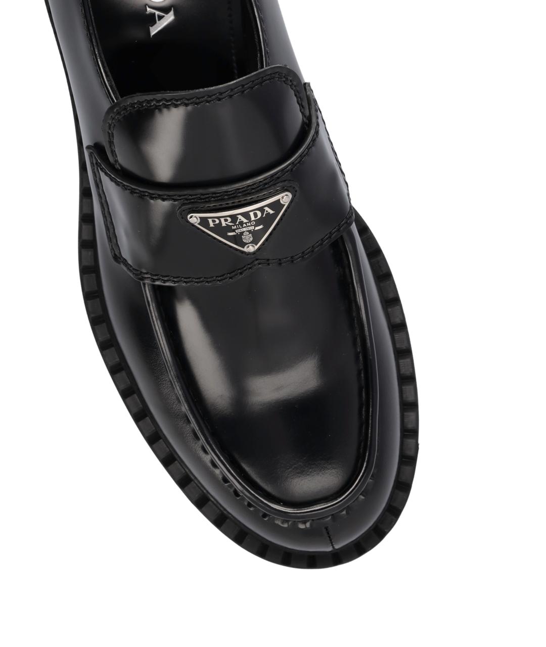 PRADA Черные кожаные лоферы, фото 4