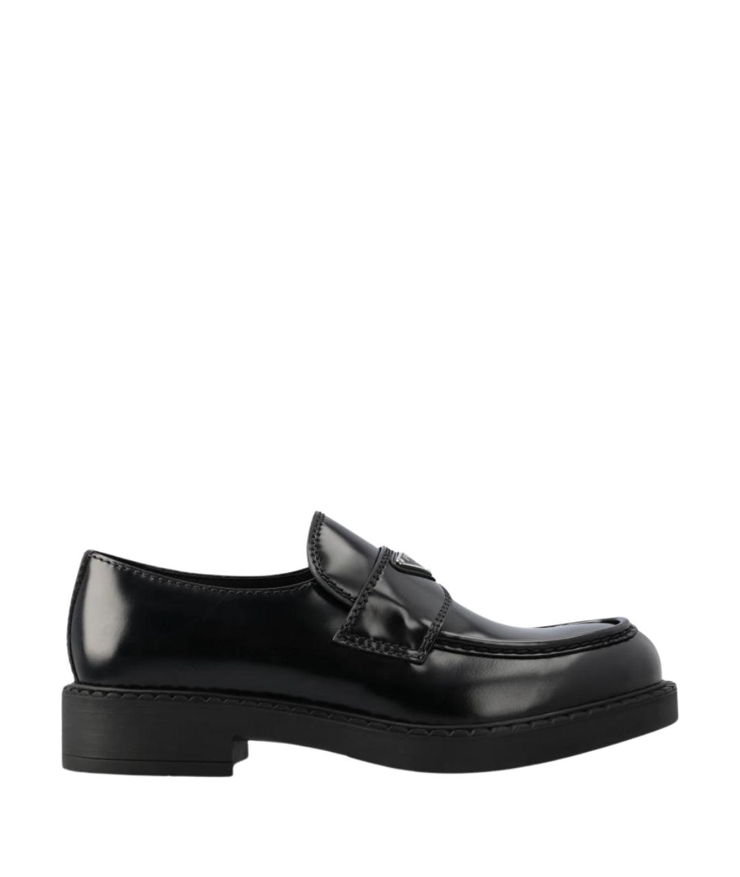 PRADA Черные кожаные лоферы, фото 1