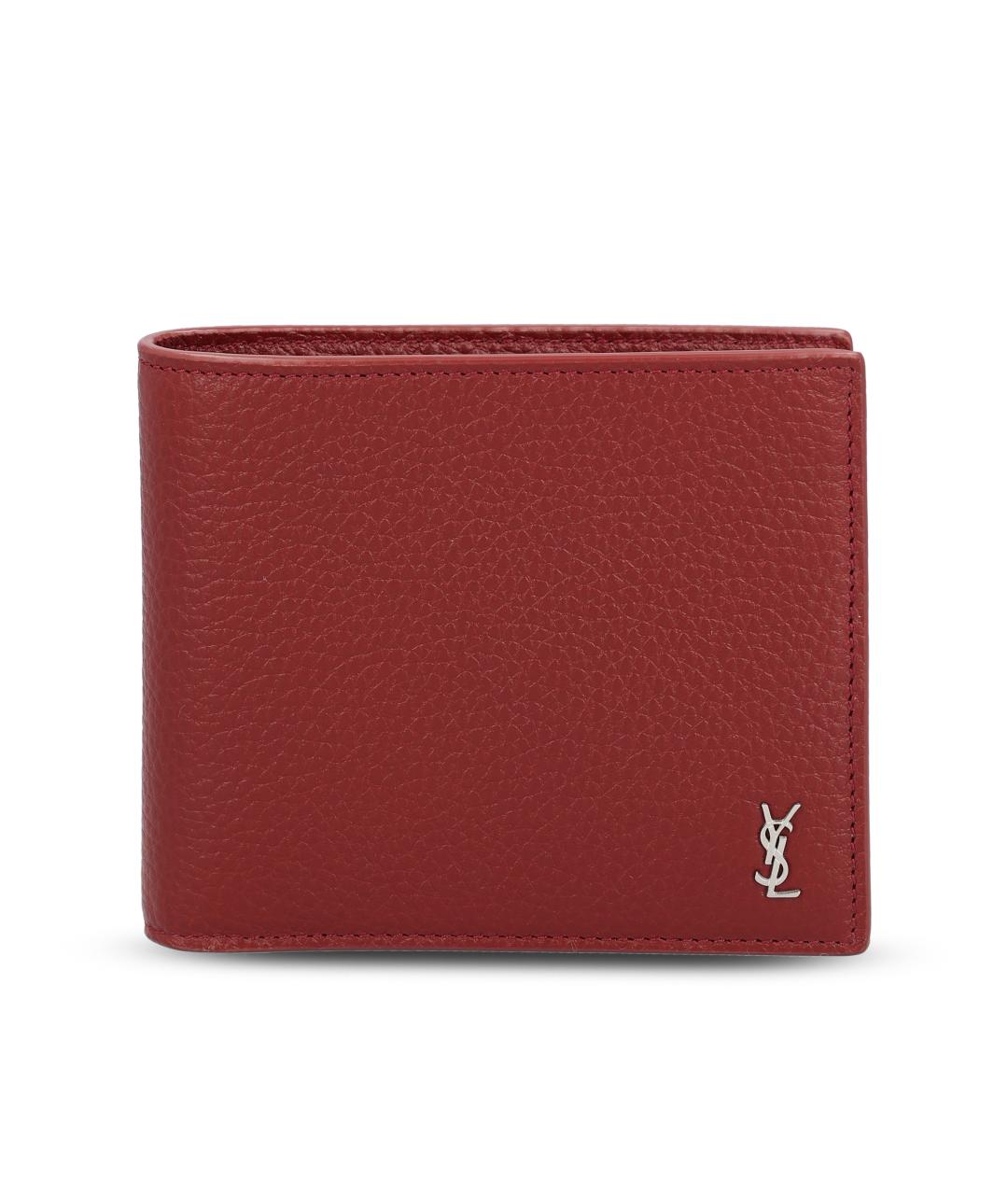 SAINT LAURENT Красный кожаный кошелек, фото 1