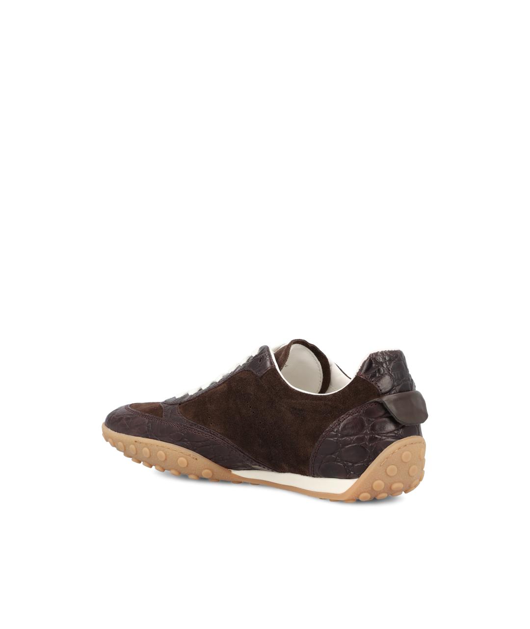 TOD'S Коричневые кожаные кроссовки, фото 3