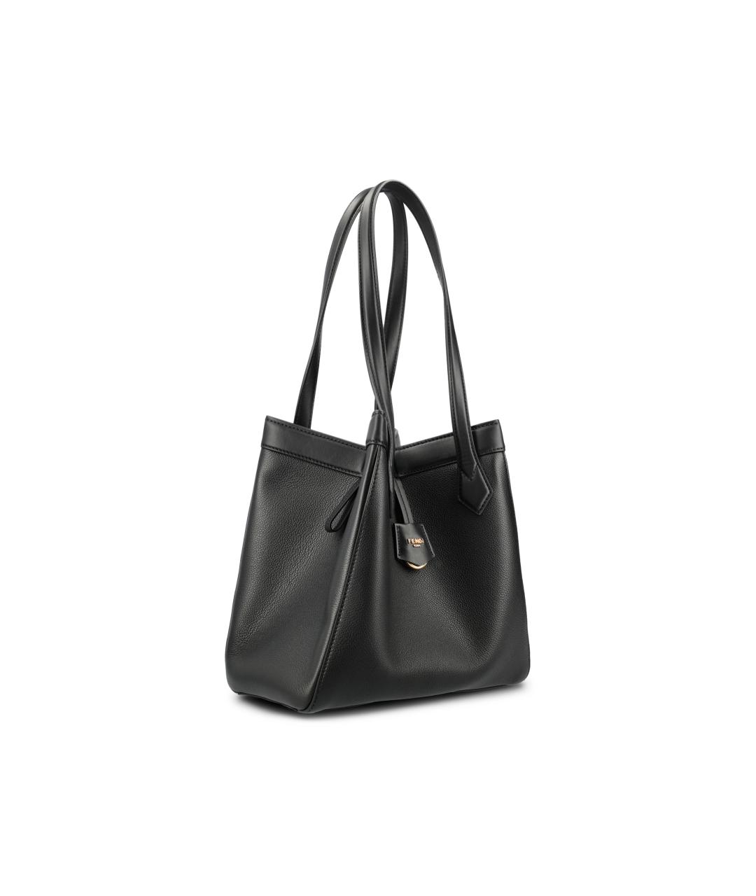 FENDI Черная кожаная сумка тоут, фото 3
