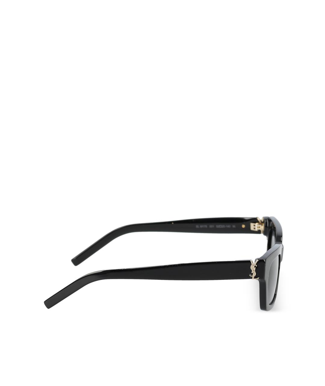 SAINT LAURENT Черные пластиковые солнцезащитные очки, фото 4