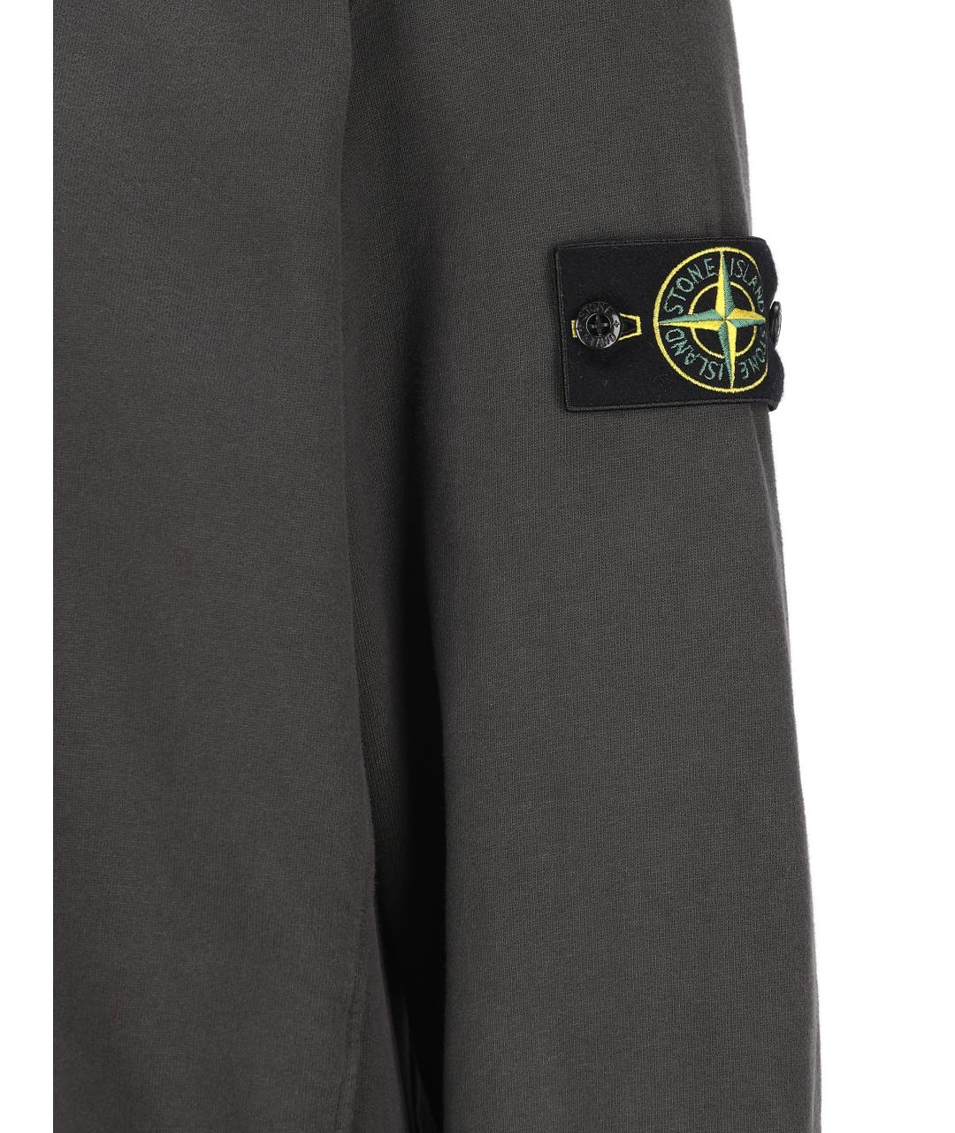 STONE ISLAND Серый хлопковый джемпер / свитер, фото 4