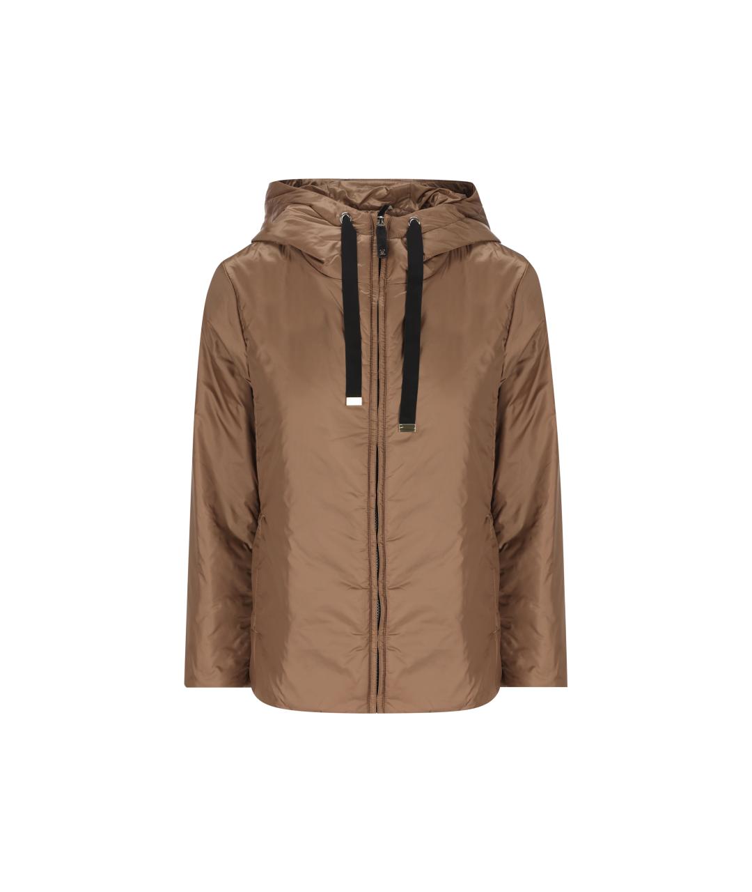 MAX MARA Коричневая полиэстеровая куртка, фото 1