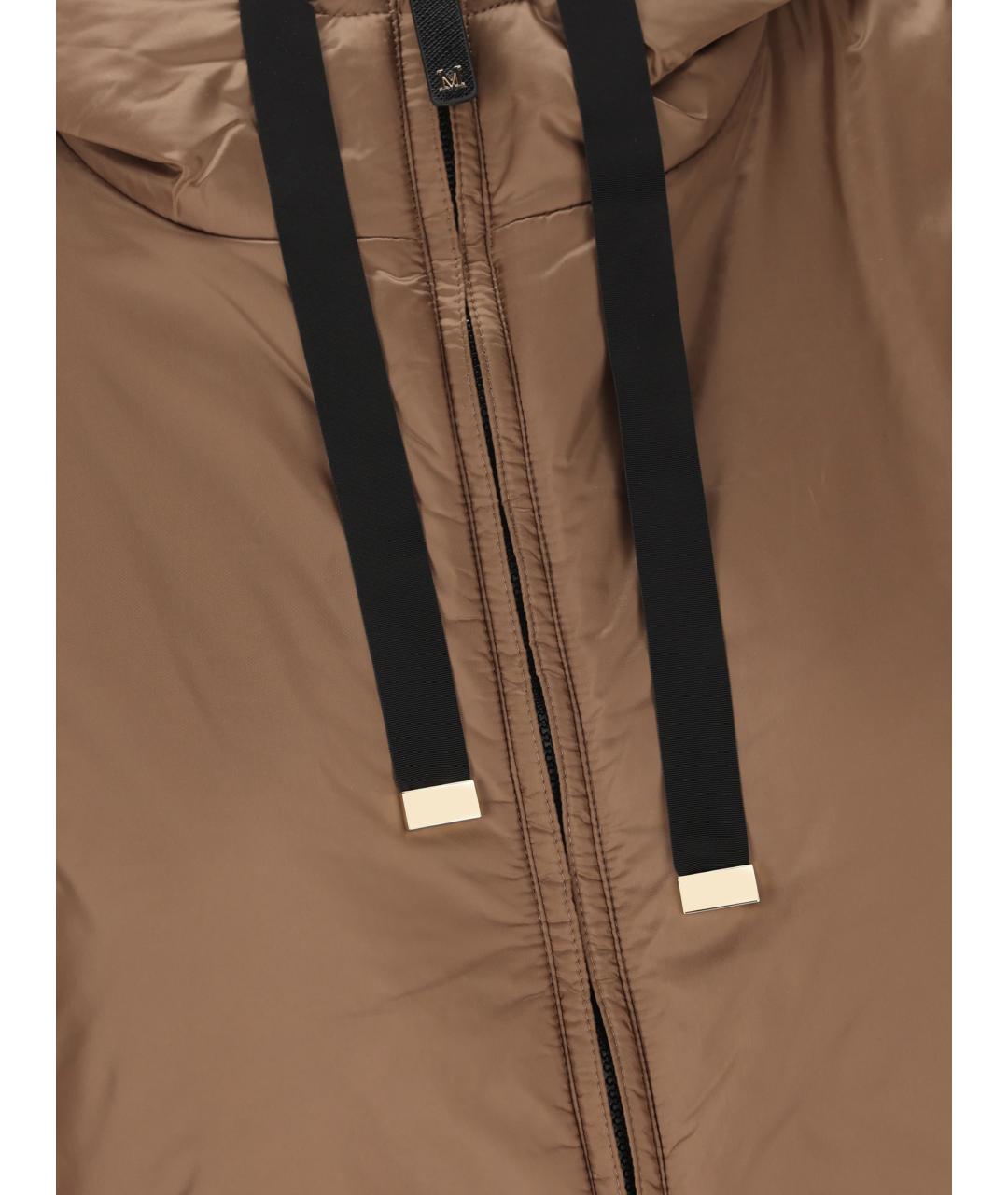 MAX MARA Коричневая полиэстеровая куртка, фото 3