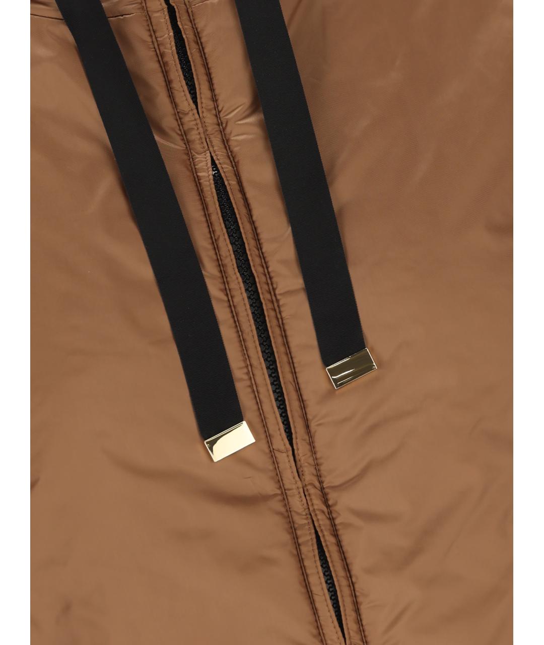 MAX MARA Коричневая полиэстеровая куртка, фото 3