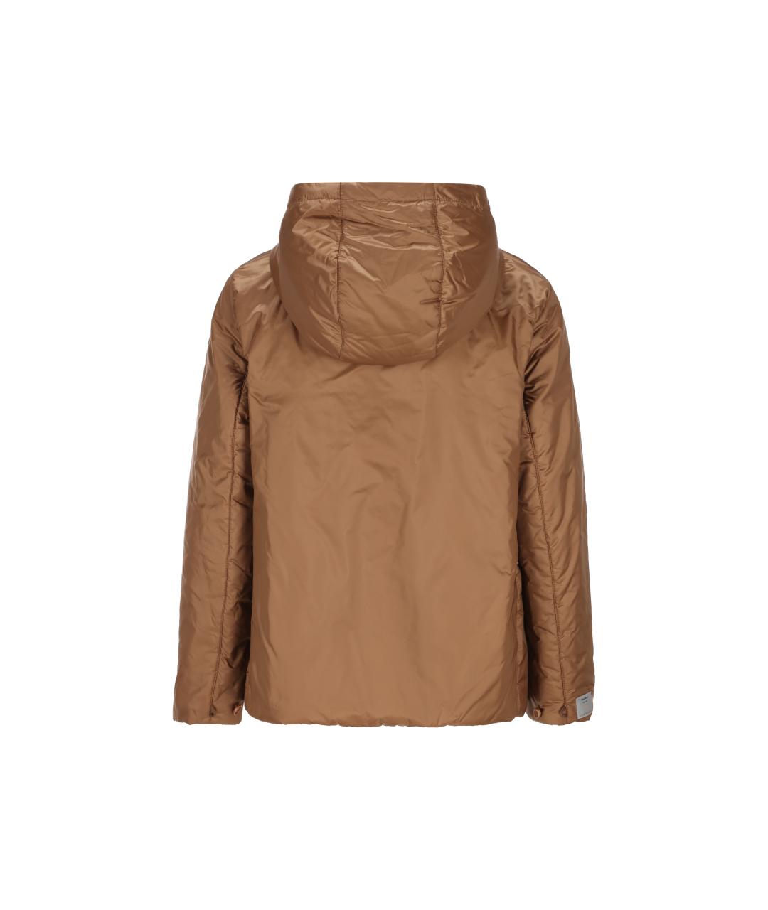 MAX MARA Коричневая полиэстеровая куртка, фото 2