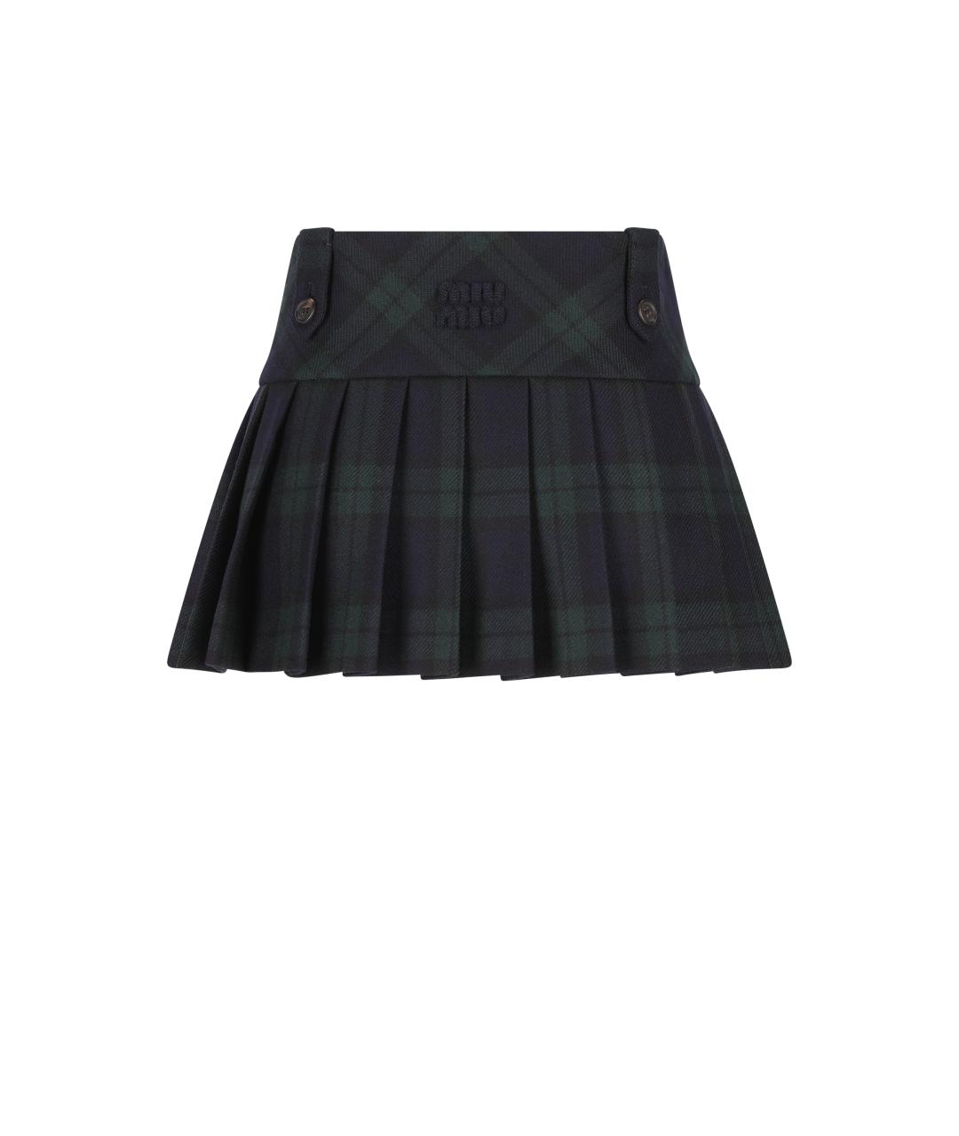 MIU MIU Мульти шерстяная юбка мини, фото 2