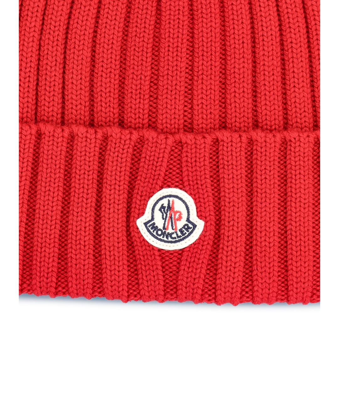 MONCLER Красная шерстяная шапка, фото 3