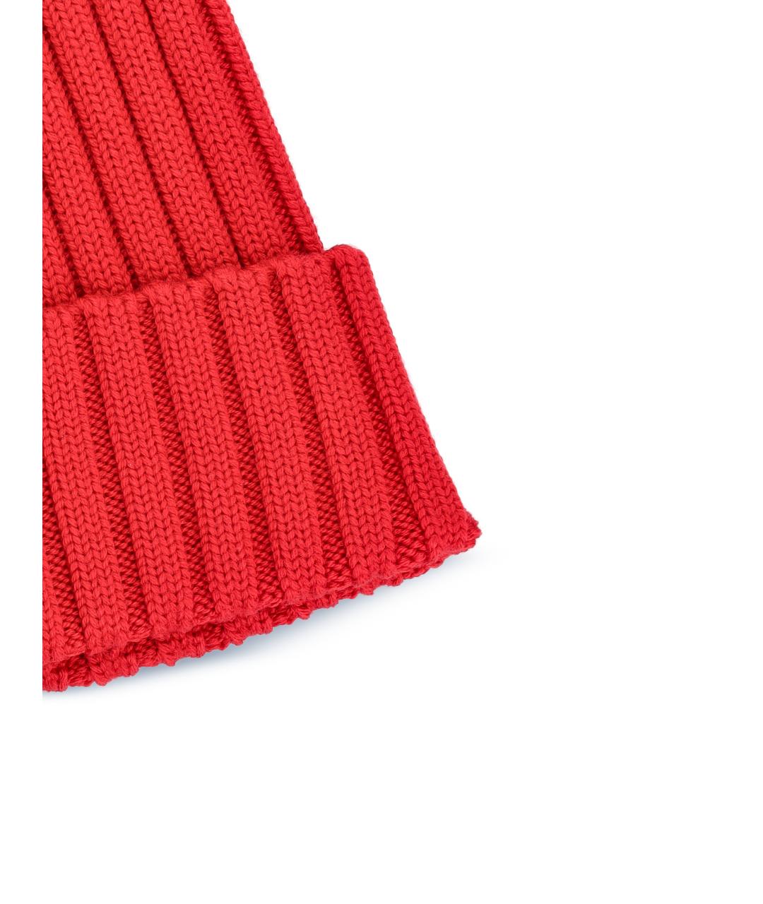 MONCLER Красная шерстяная шапка, фото 4