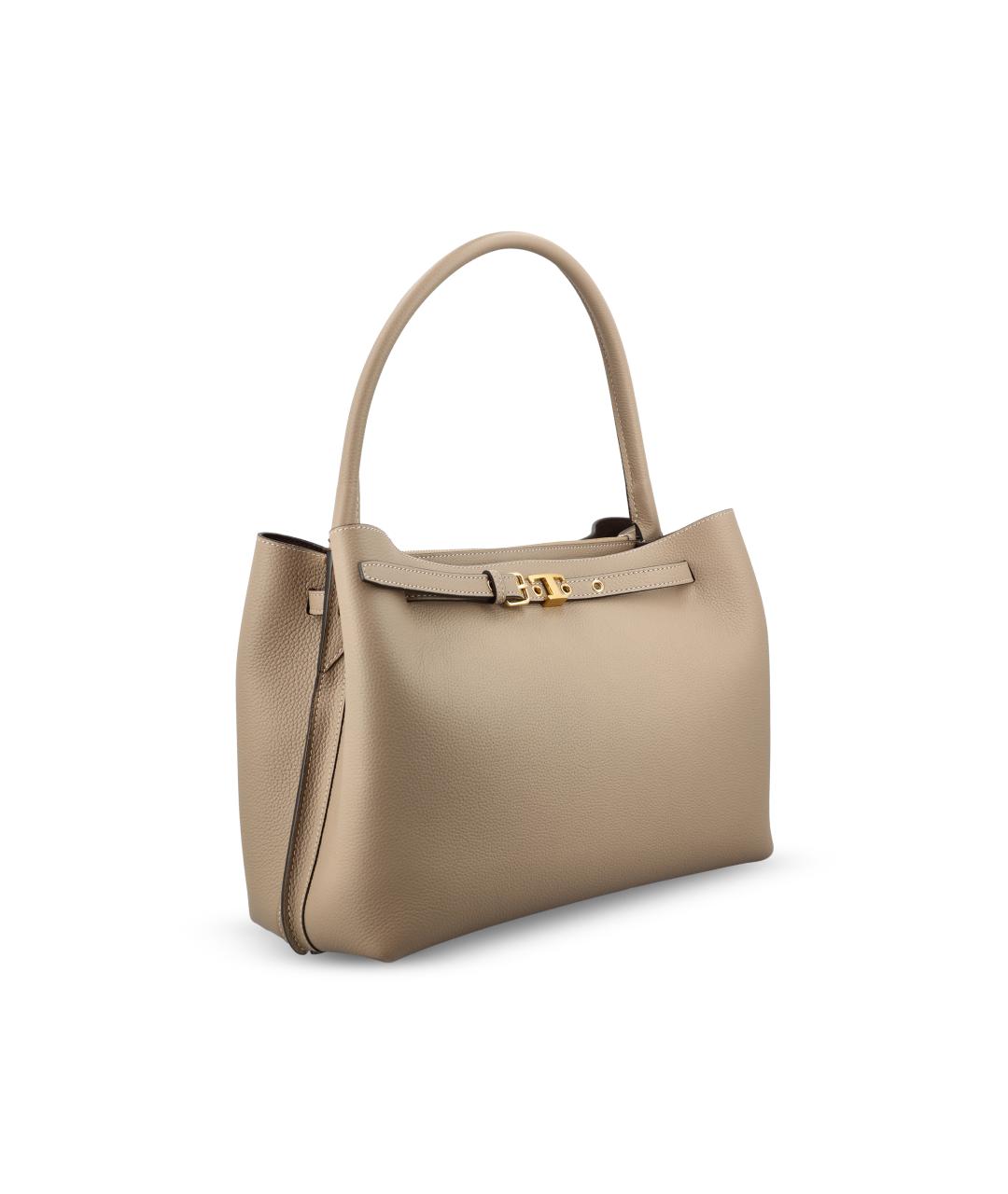 TOD'S Бежевая кожаная сумка тоут, фото 3