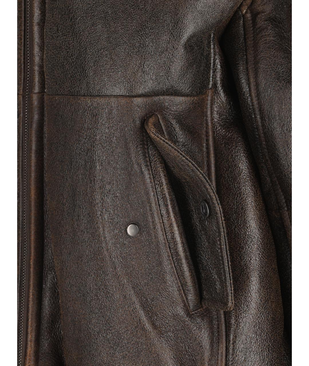 BRUNELLO CUCINELLI Коричневая кожаная куртка, фото 4