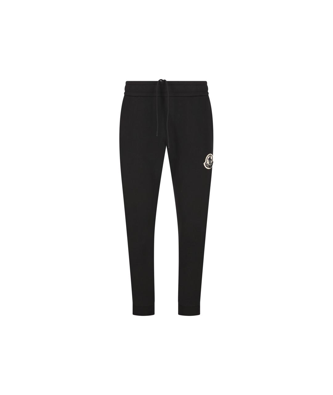 MONCLER Черные хлопковые повседневные брюки, фото 5