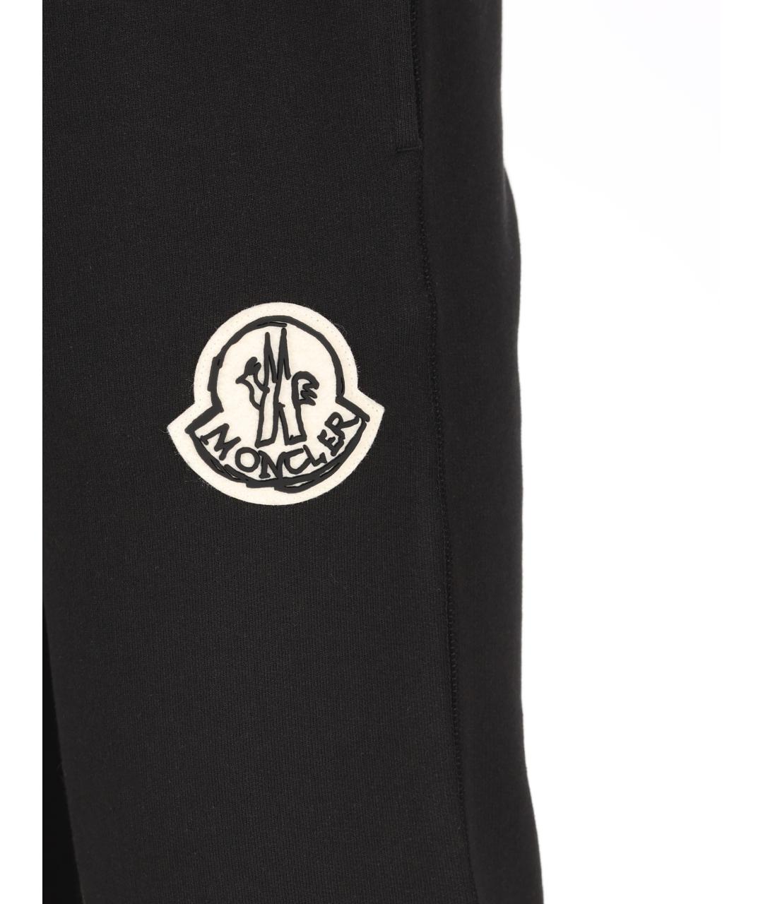 MONCLER Черные хлопковые повседневные брюки, фото 3