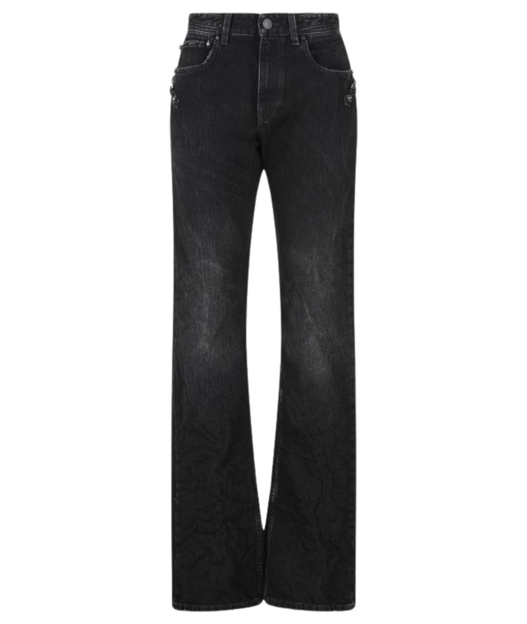 BALENCIAGA Черные хлопковые прямые джинсы, фото 1