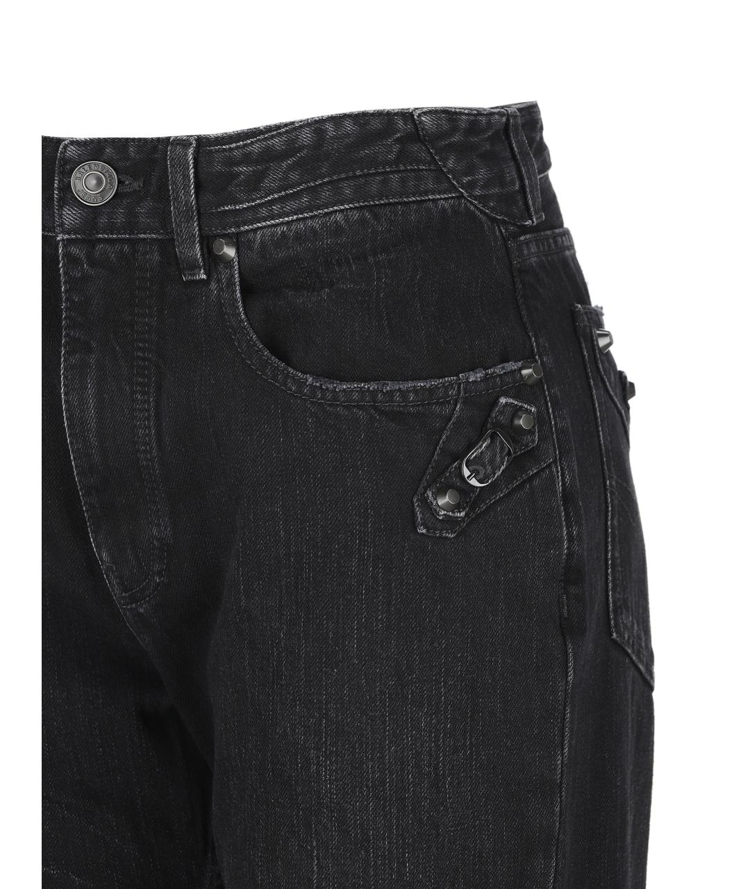 BALENCIAGA Черные хлопковые прямые джинсы, фото 3