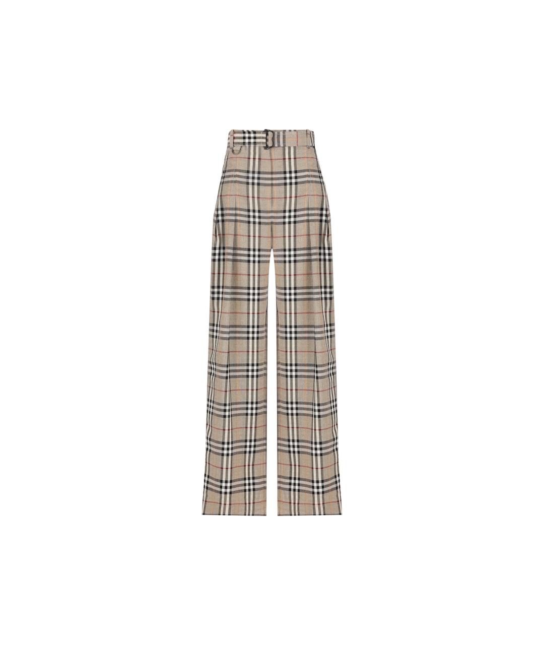 BURBERRY Бежевые вискозные брюки широкие, фото 5