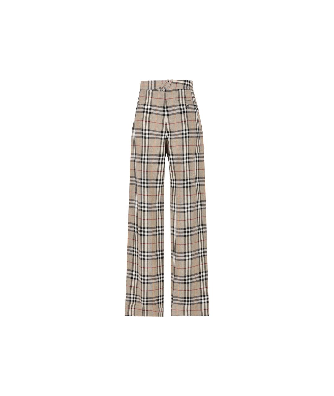 BURBERRY Бежевые вискозные брюки широкие, фото 2