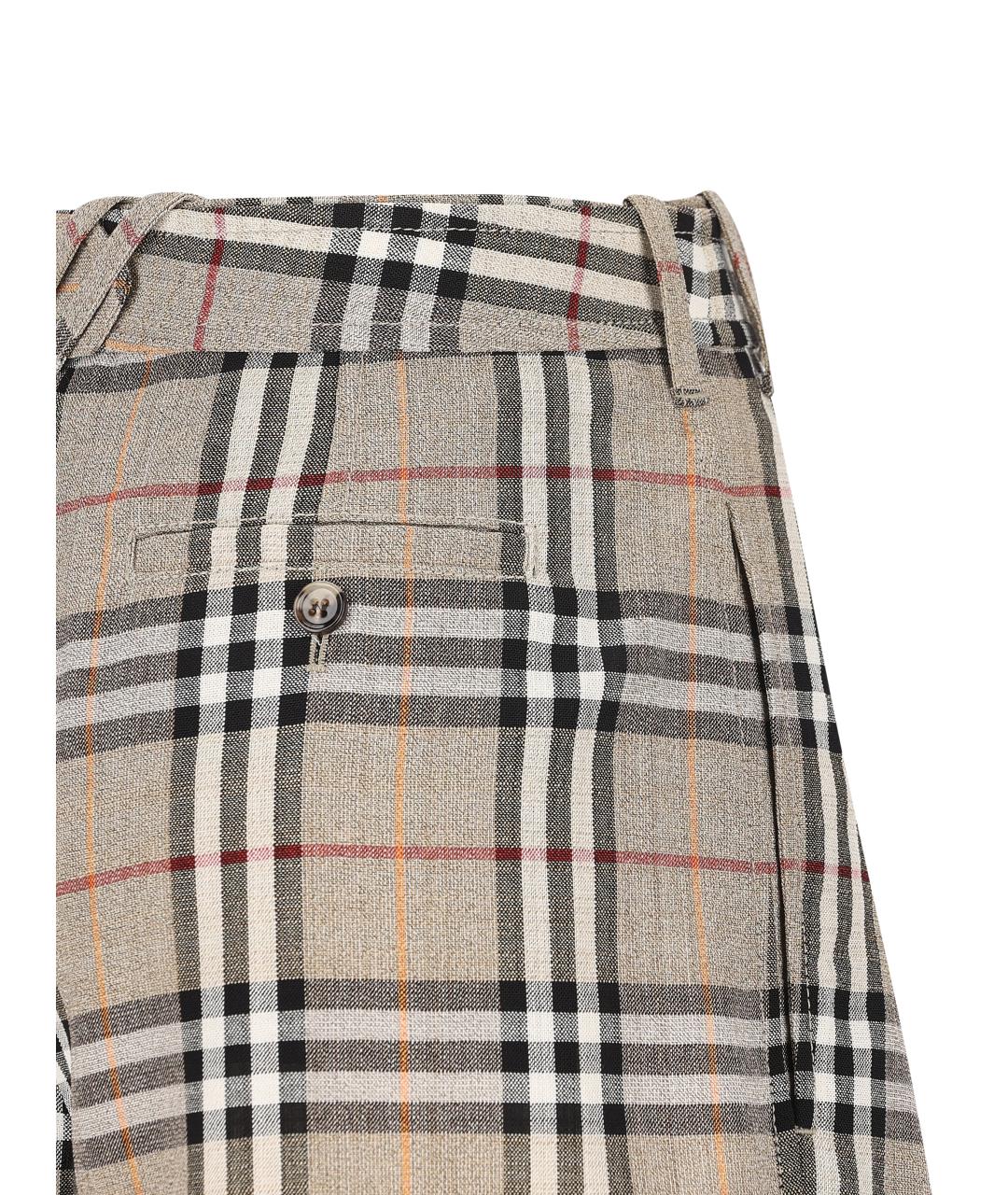 BURBERRY Бежевые вискозные брюки широкие, фото 4