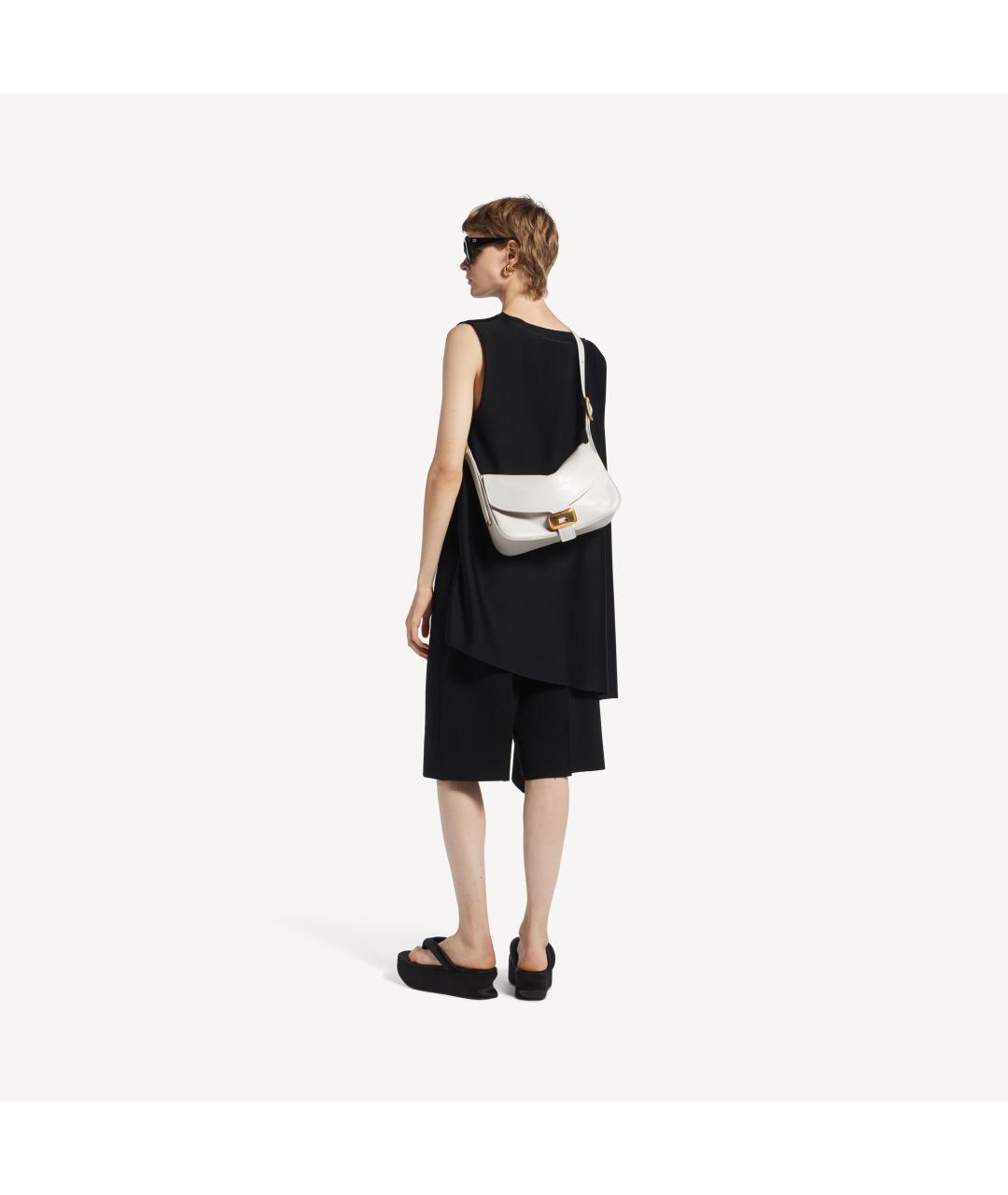 BALENCIAGA Белая кожаная сумка через плечо, фото 7