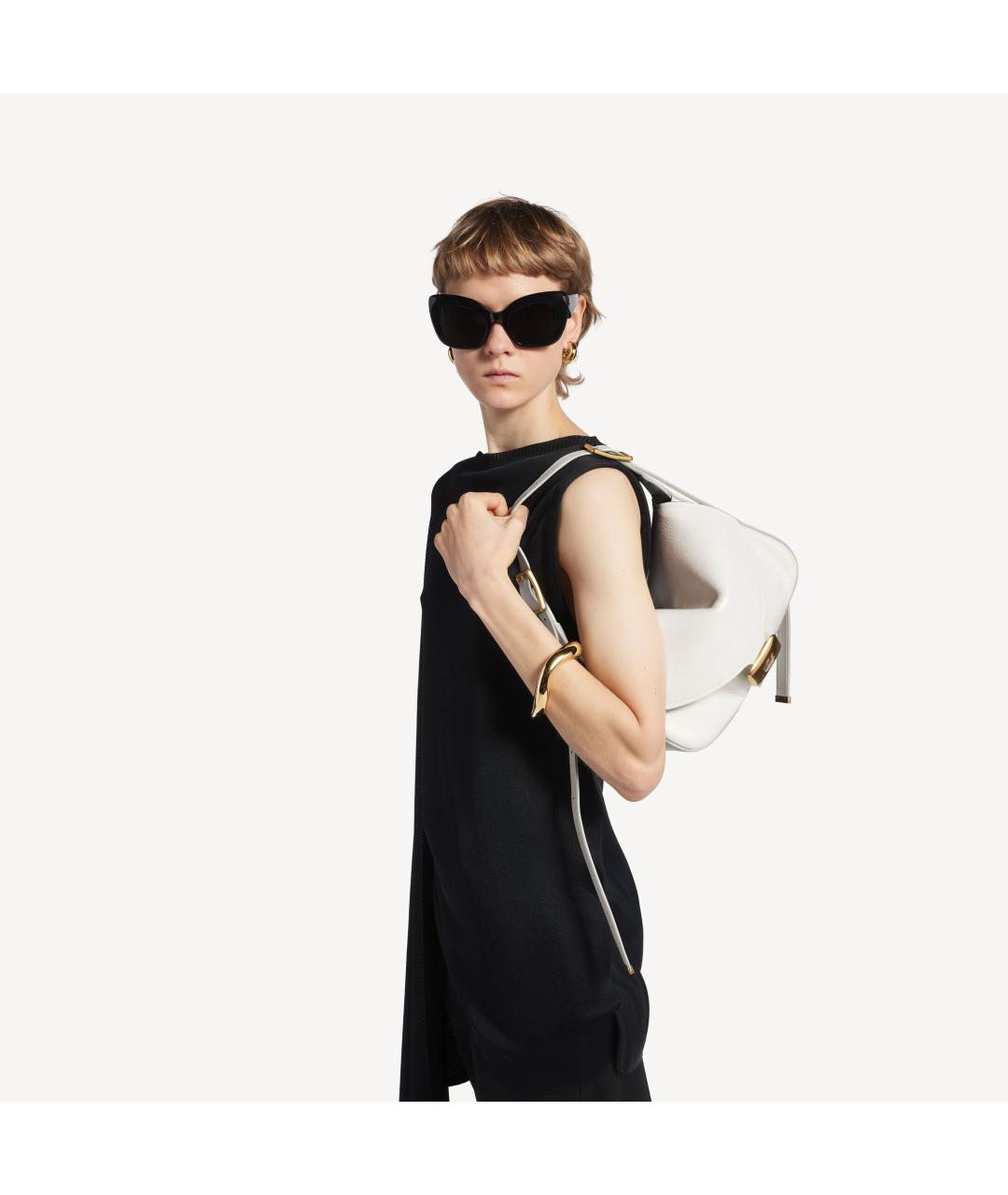 BALENCIAGA Белая кожаная сумка через плечо, фото 6