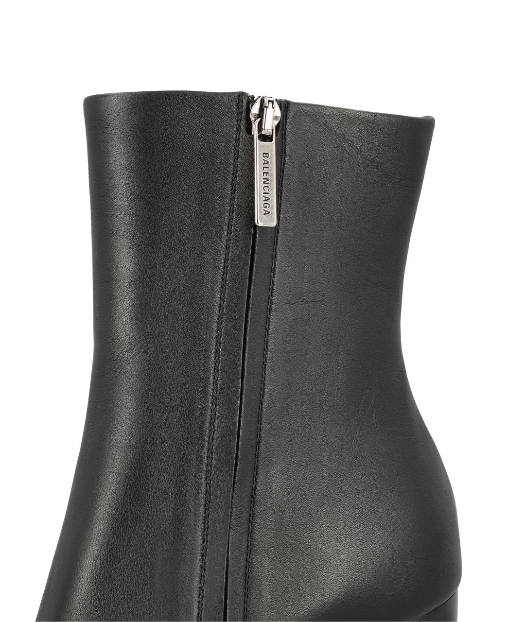 BALENCIAGA Черные кожаные ботильоны, фото 4
