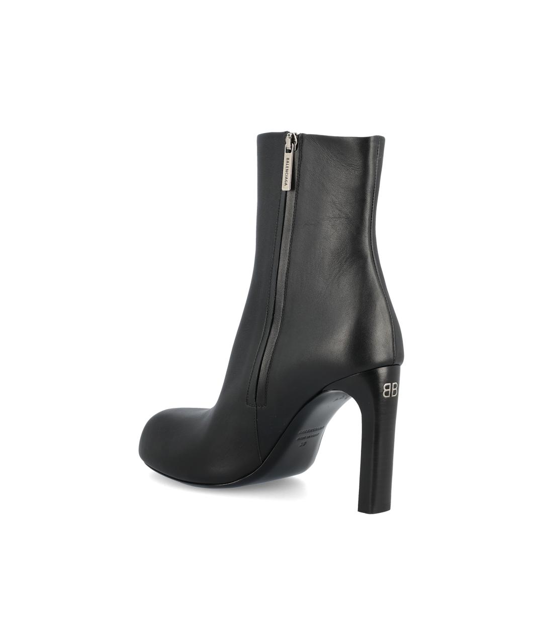 BALENCIAGA Черные кожаные ботильоны, фото 3