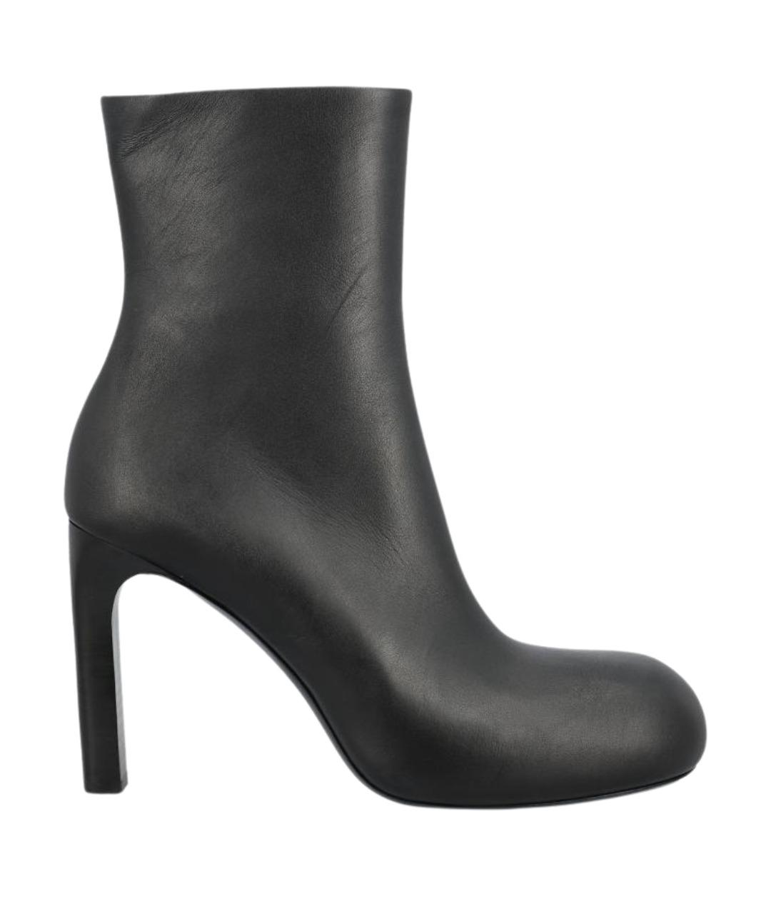 BALENCIAGA Черные кожаные ботильоны, фото 1