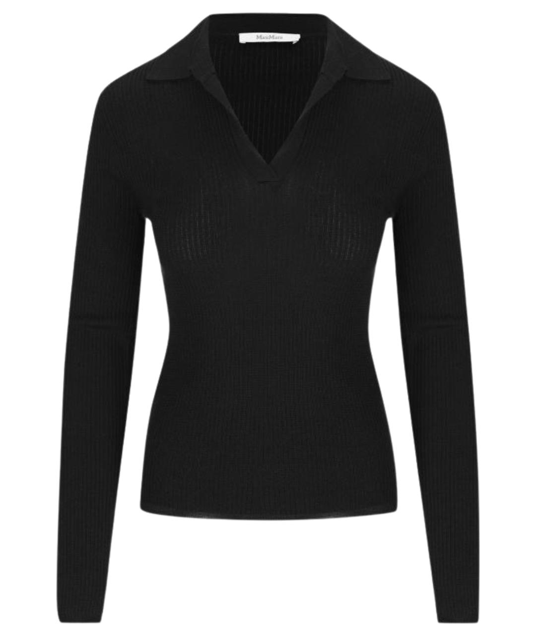 MAX MARA Черный шелковый джемпер / свитер, фото 1