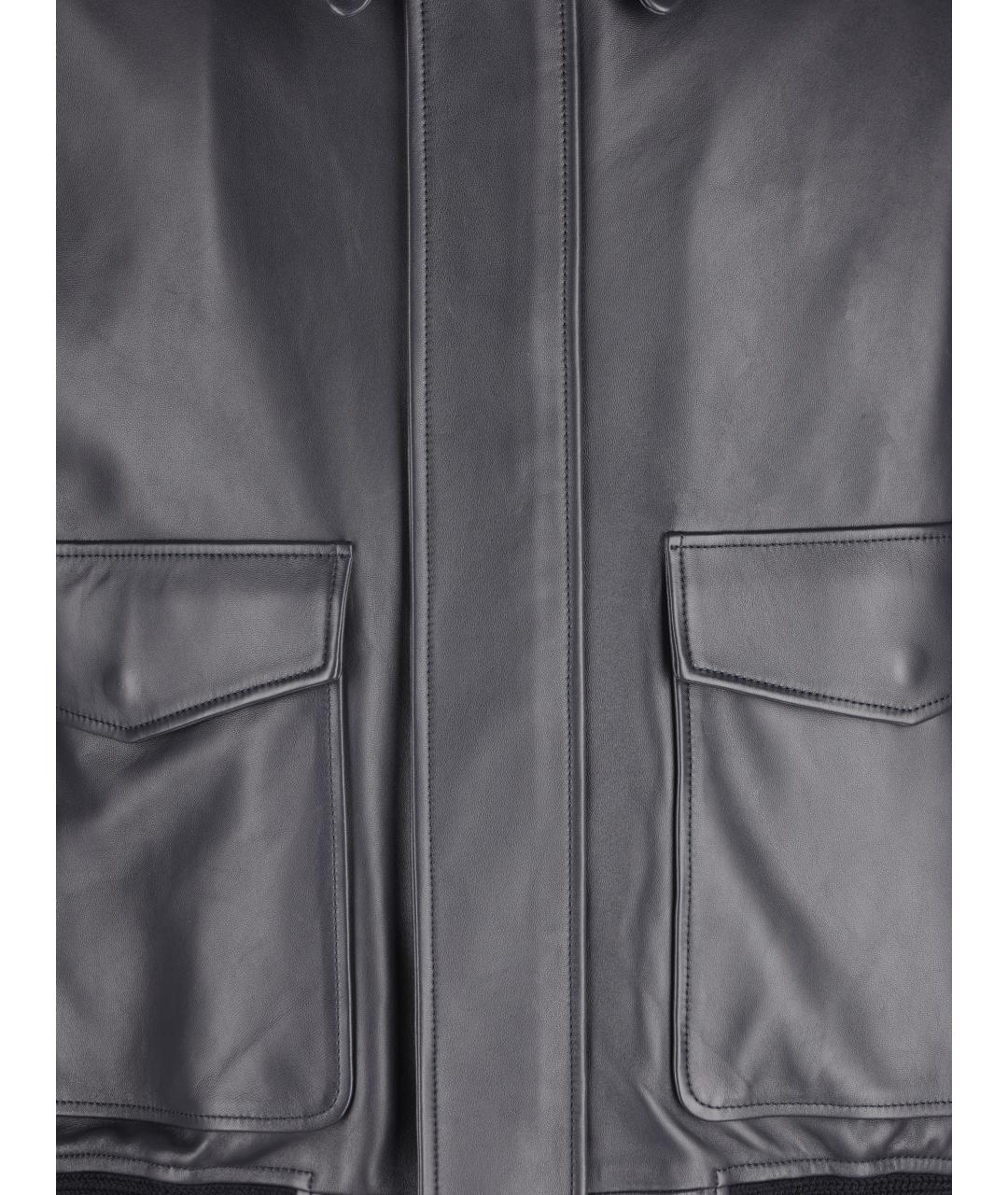 LOEWE Темно-синяя кожаная куртка, фото 4