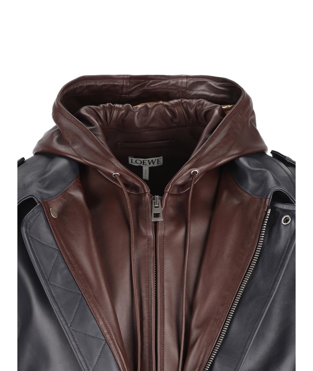 LOEWE Темно-синяя кожаная куртка, фото 3