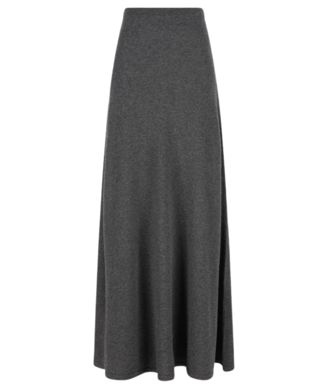 BALENCIAGA Серая шерстяная юбка макси, фото 1