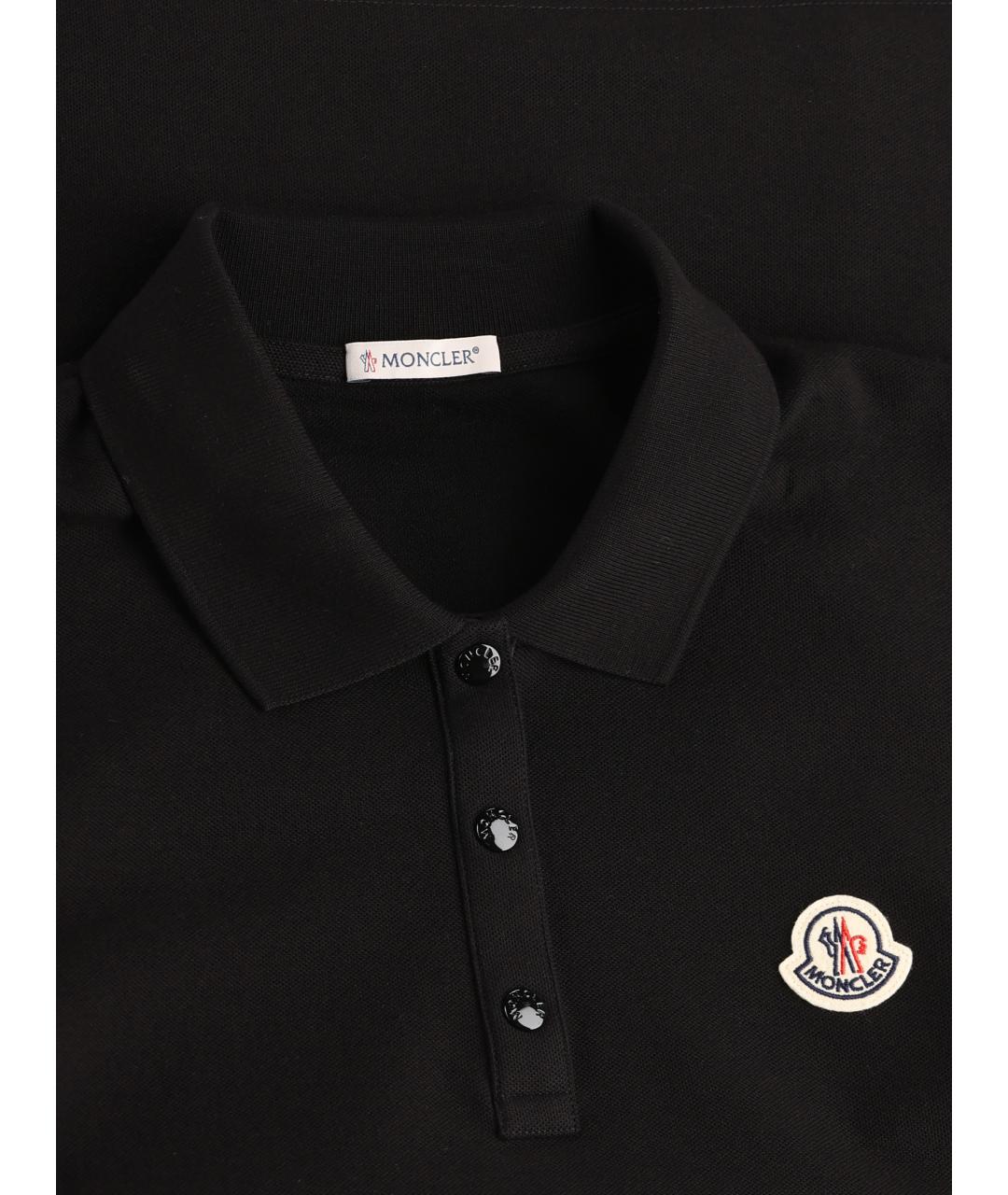 MONCLER Черная хлопковая футболка, фото 3