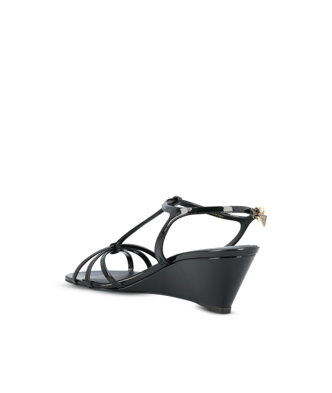 PRADA Черные босоножки из лакированной кожи, фото 3