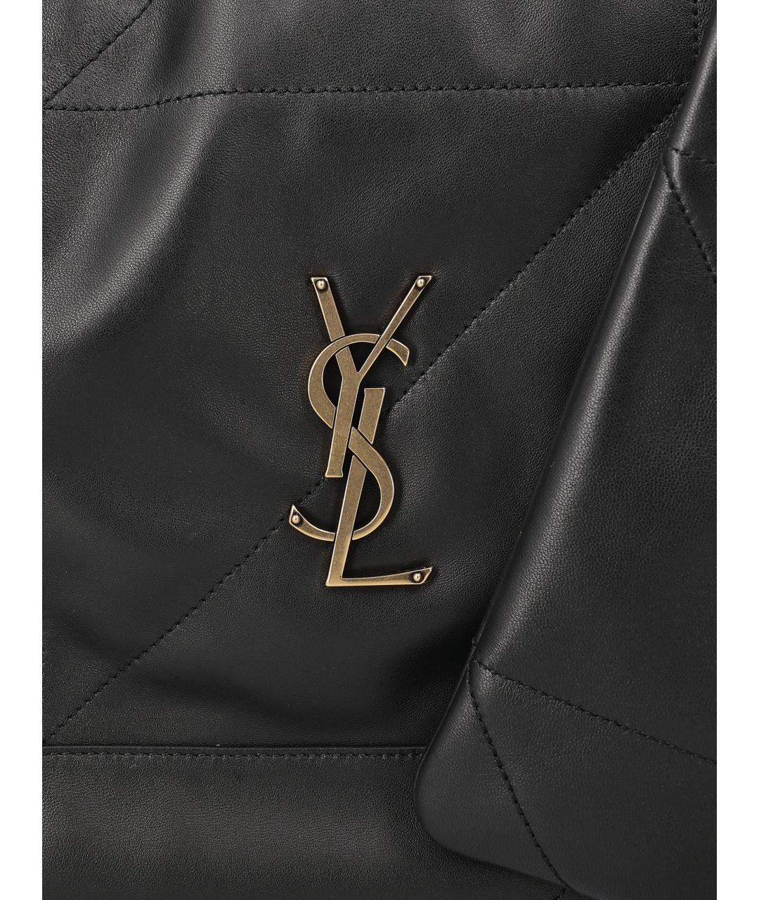 SAINT LAURENT Черная кожаная сумка тоут, фото 4