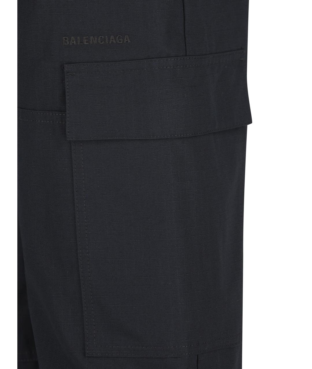 BALENCIAGA Антрацитовые хлопковые повседневные брюки, фото 4