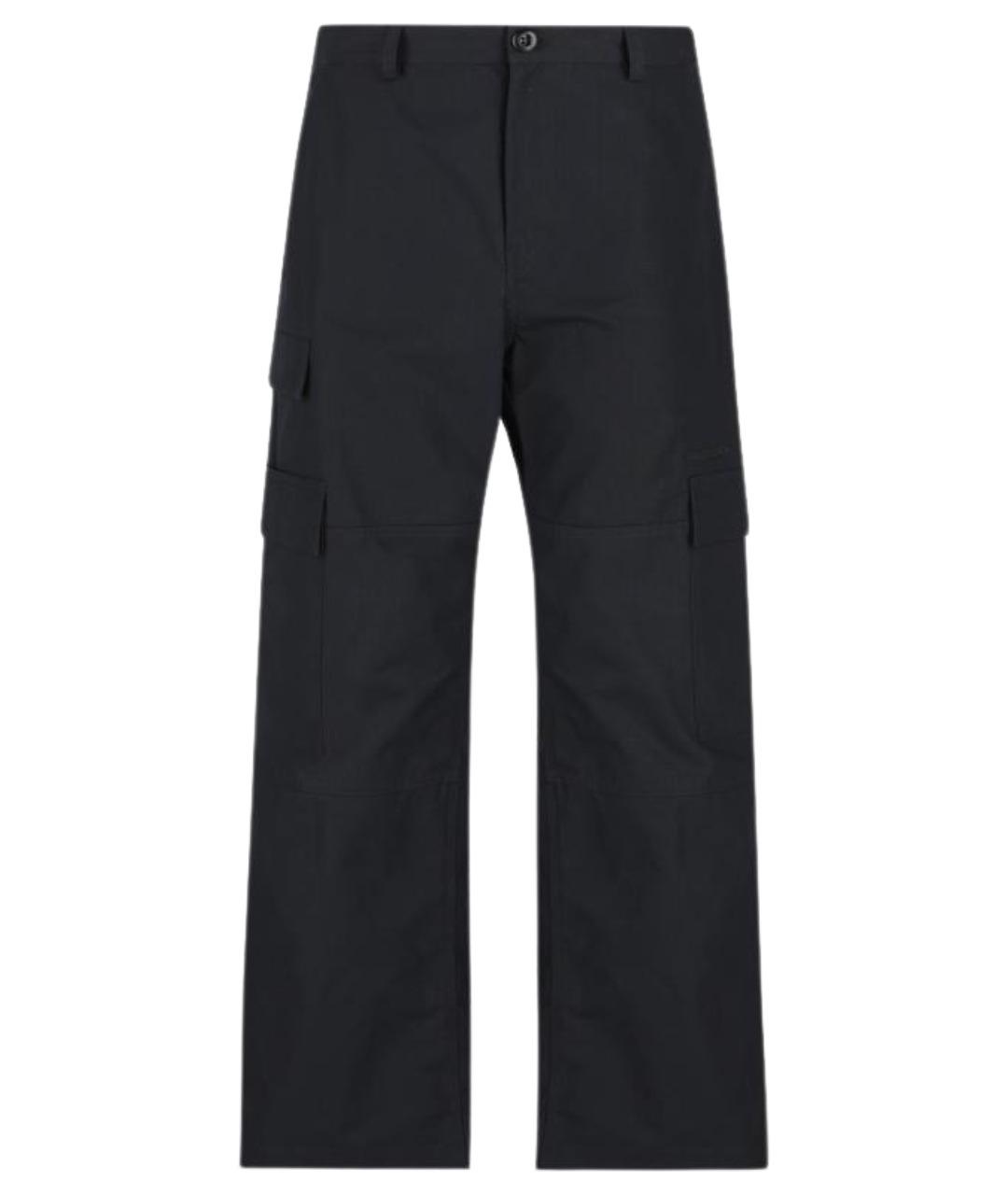 BALENCIAGA Антрацитовые хлопковые повседневные брюки, фото 1